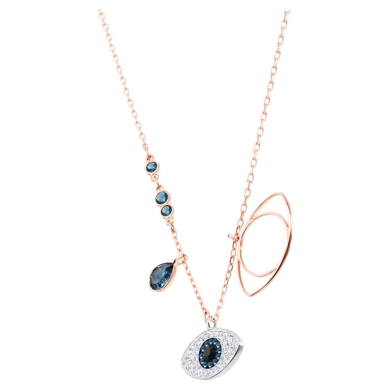SWAROVSKI Symbolica pendant Evil eye, Blue, Mixed metal finish